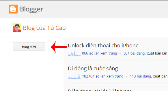 Tạo Blogspot mới