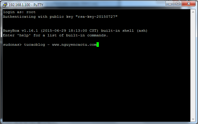 Terminal Putty Synology