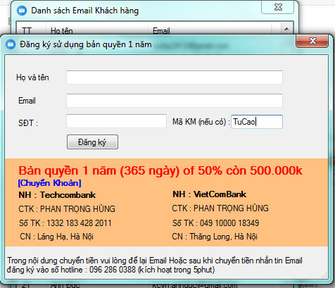 Nhập mã khuyến mại TuCao để được tặng thêm 2 tháng