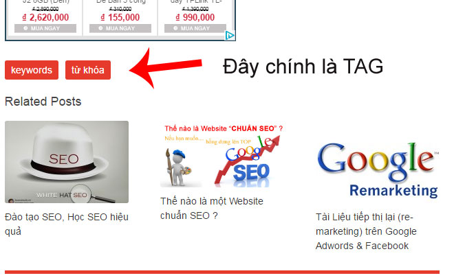Tag bài viết, xuất hiện ở cuối bài.
