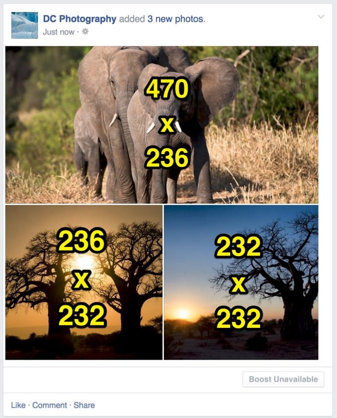 Kích thước ảnh trên facebook (ảnh share và quảng cáo)