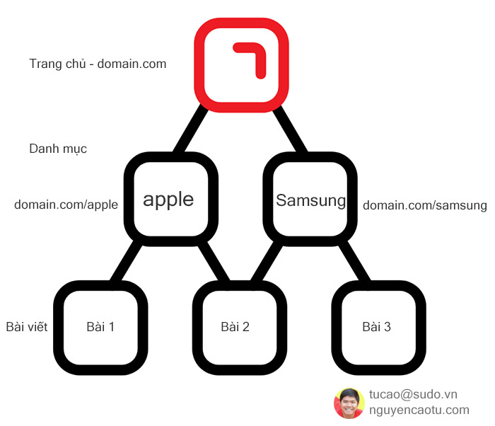 Cấu trúc ví dụ về một cây danh mục