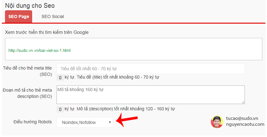Tạm thời chặn lập chỉ mục những bài viết chưa tối ưu.