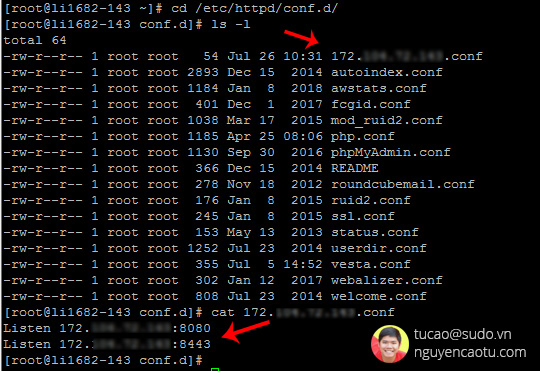 Thay đổi địa chỉ IP cấu hình httpd