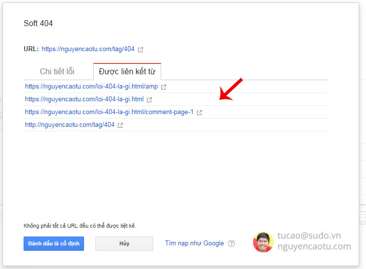 VD về lỗi 404 với 1 website