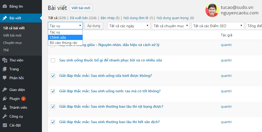 Lựa chọn bài viết bạn cần chuyển