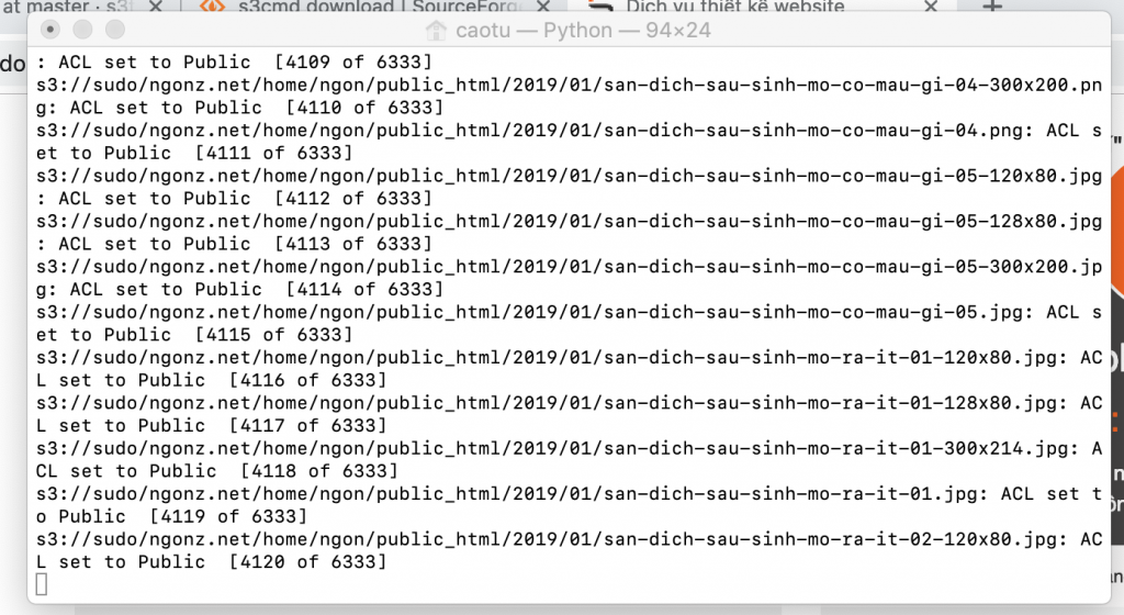 Kết quả với hơn 6000 file