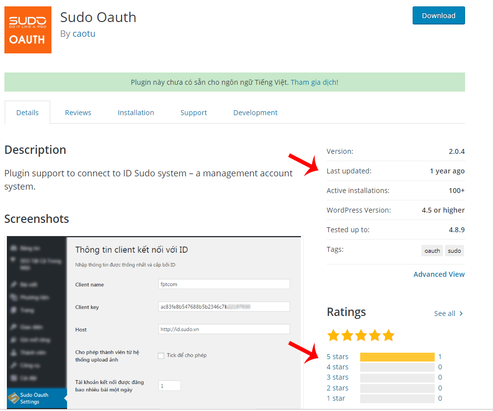 Chú ý tới thời gian cập nhật và đánh giá của người dùng