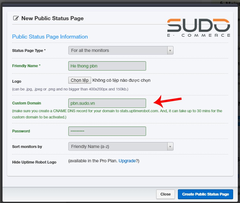 Cài đặt hệ thống theo dõi Uptime của Website