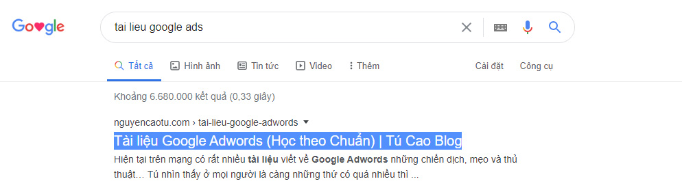Tiêu đề bài viết chứa từ khóa