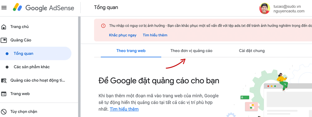 Chọn đơn vị quảng cáo bạn muốn