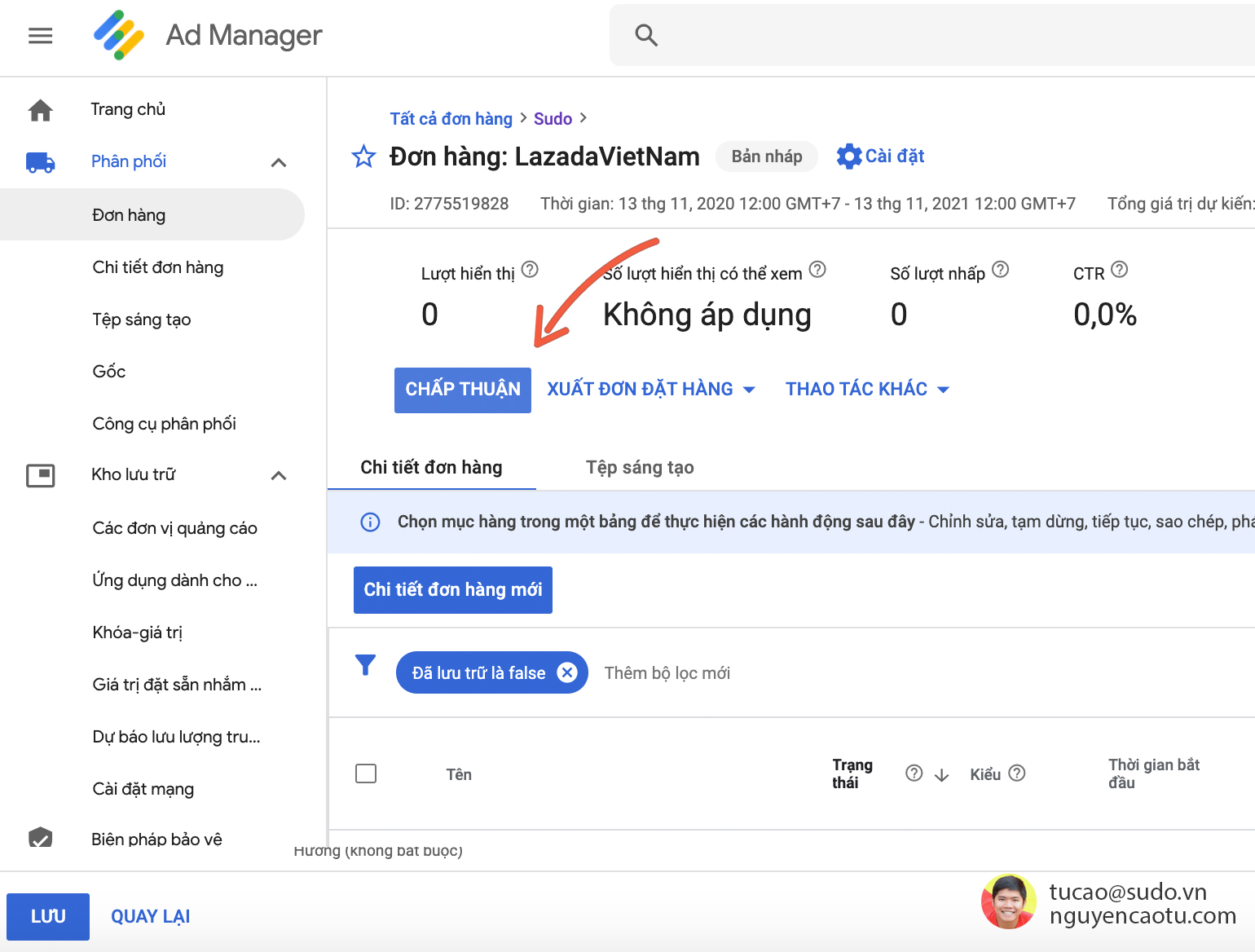 Chấp Thuận để bắt đầu phân phối