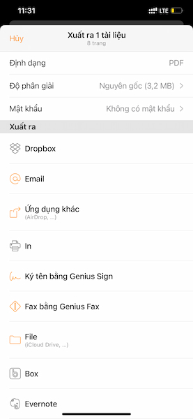 Có thể nén, gửi file qua email, xuất file