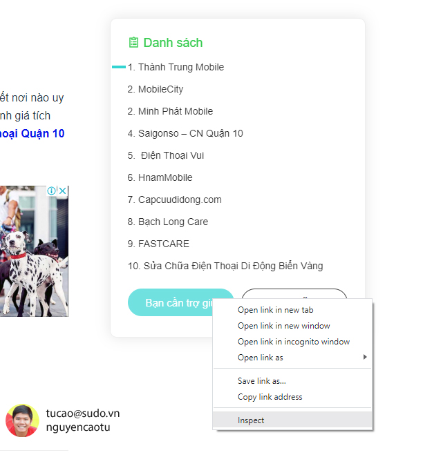 Xem mã nguồn của nút cần đo lường