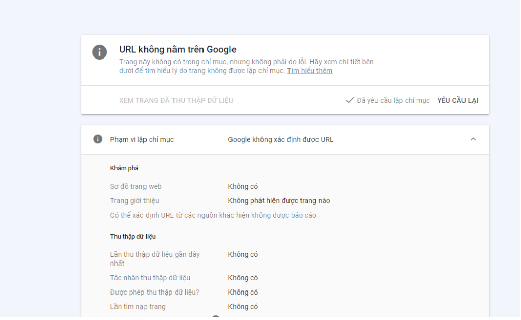 Kiểm tra việc lập chỉ mục trong Google Search Console