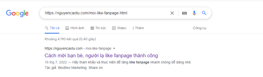 Tìm kiếm bằng URL