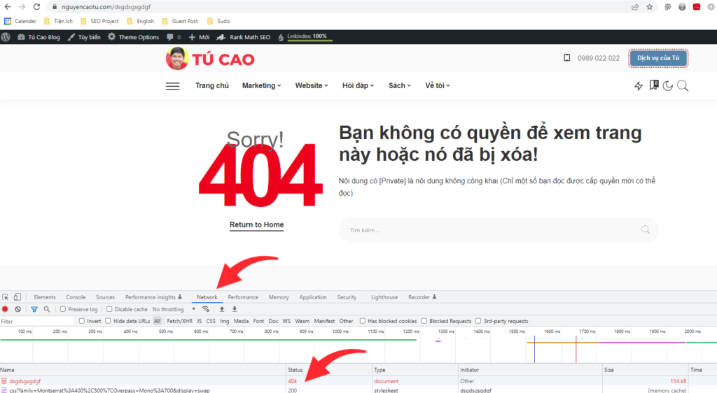 Cách check trang có trả về mã 404 hay không?