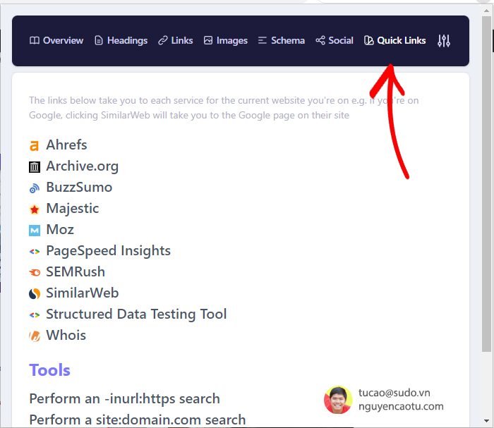 Tiện ích trình trên duyệt Chrome cho hỗ trợ SEOer