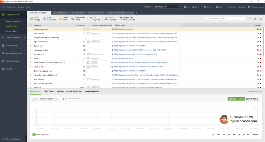 Phần mềm kiểm tra thứ hạng từ khóa Rank Tracker