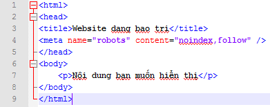 Chặn index domain