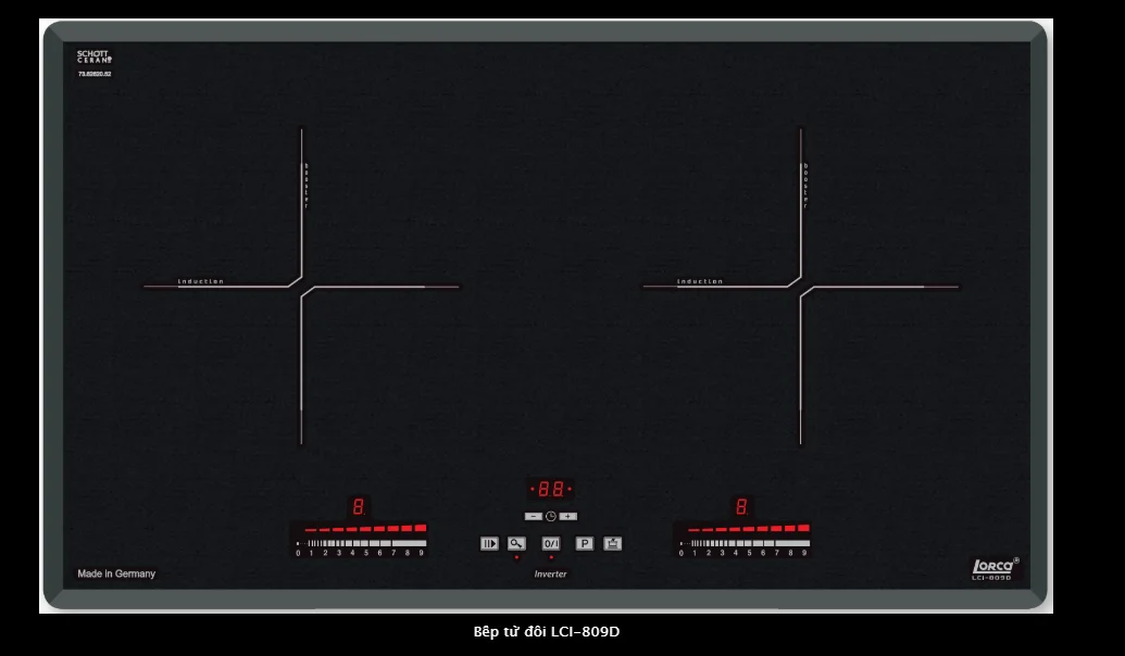 Bếp từ đôi Lorca LCI-809D