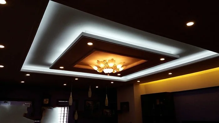 Đèn âm trần thạch cao phòng khách - Đèn trần thạch cao phòng khách