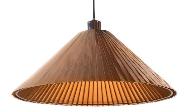 Hình ảnh đèn thả trần bằng gỗ nón lá - Đèn gỗ thả trần