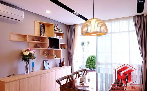 Đèn gỗ thả bàn ăn - Đèn thả trần