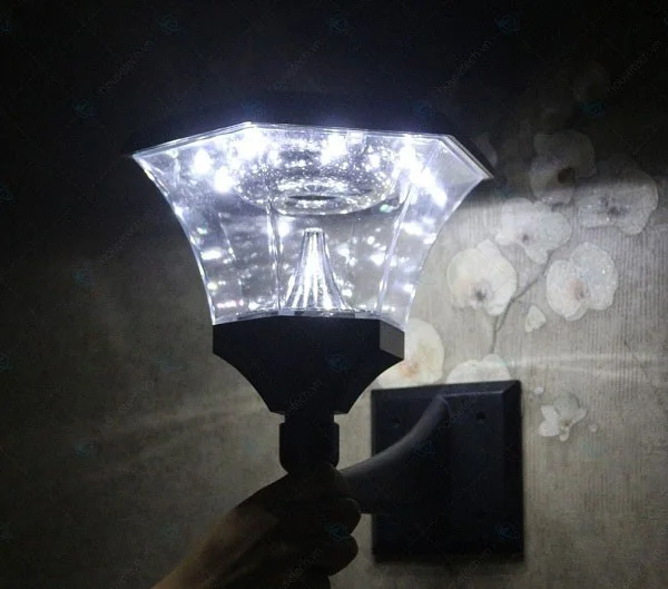 Đèn ốp tường trang trí ngoài trời - Đèn ốp tường ngoài trời năng lượng mặt trời hình lục giác - Đèn Ốp Tường