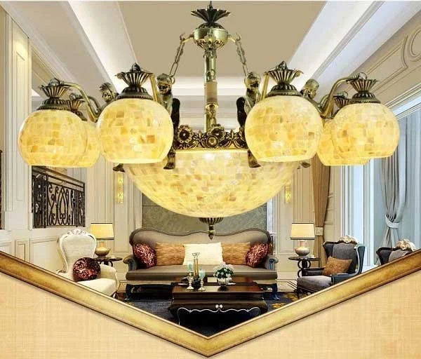 Đèn chùm vỏ sò phong cách Địa Trung Hải YB214
