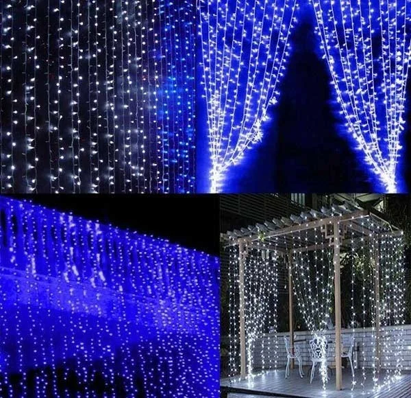 Đèn nháy trang trí thả mành mưa rơi