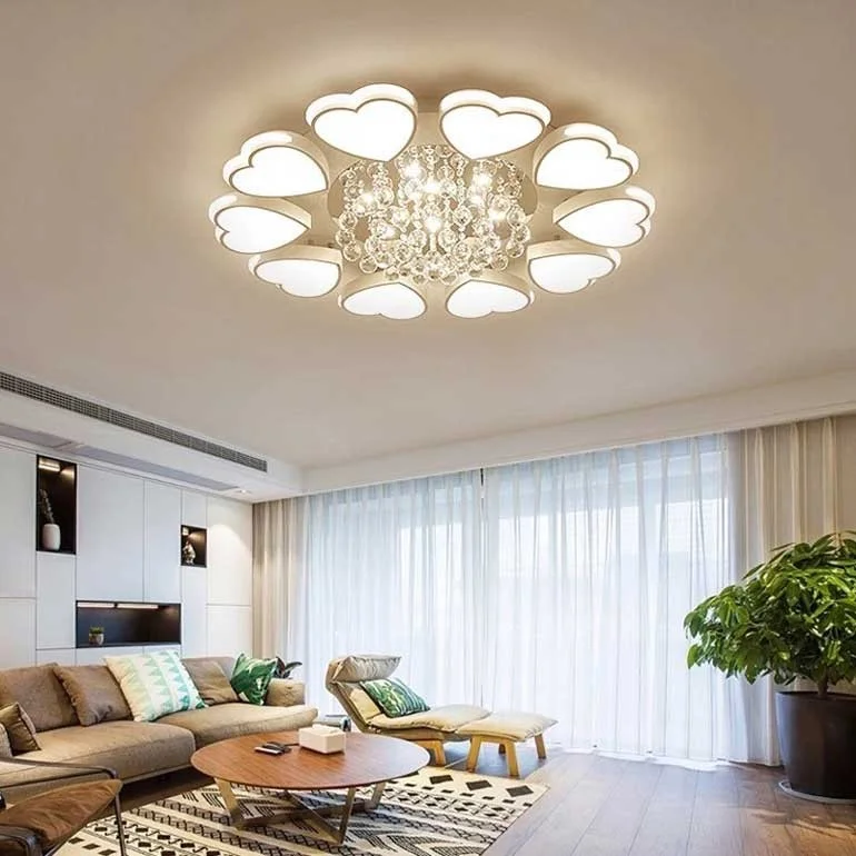 Đèn ốp trần trái tim pha lê HTOP-03