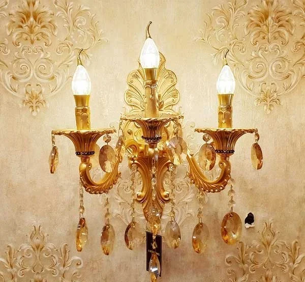 Đèn treo trang trí tường cầu thang nến hợp kim ba 020 - Đèn tường cầu thang