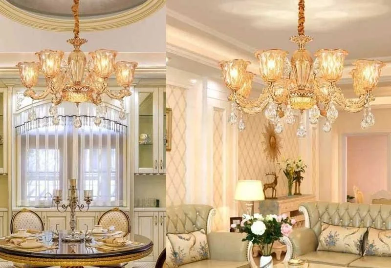Đèn trang trí phòng khách nhỏ dạng chùm hình hoa ly