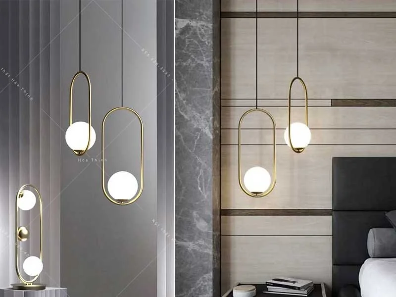 Đèn LED thả trần trang trí phòng khách mặt trăng HTDT