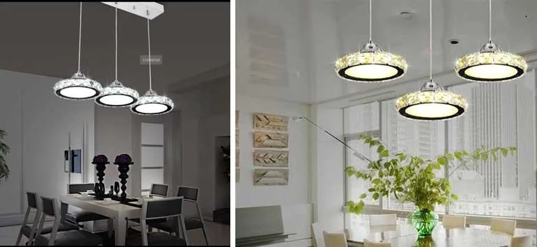 Đèn thả bàn ăn 3 bóng Diamond HTDT-02