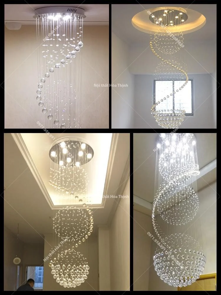 Đèn thông tầng pha lê đẹp TTPL-11