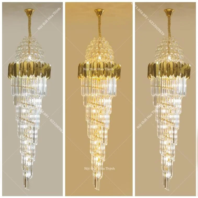 Đèn chùm thông tầng pha lê đẹp TTPL-12