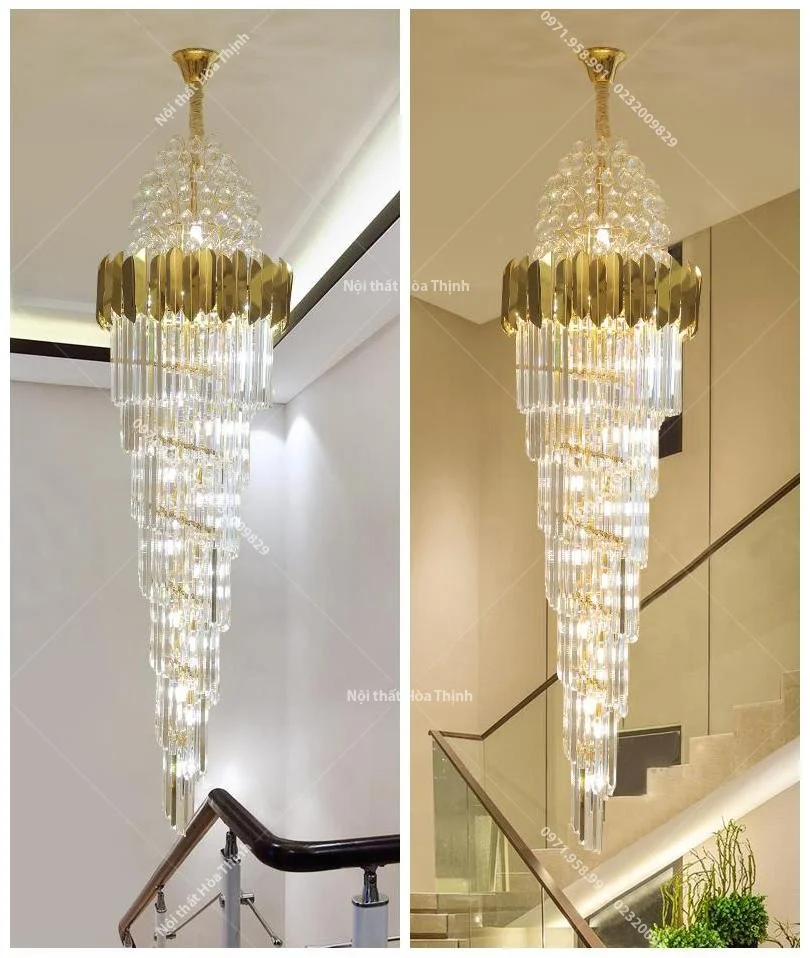 Đèn chùm thông tầng pha lê đẹp TTPL-12