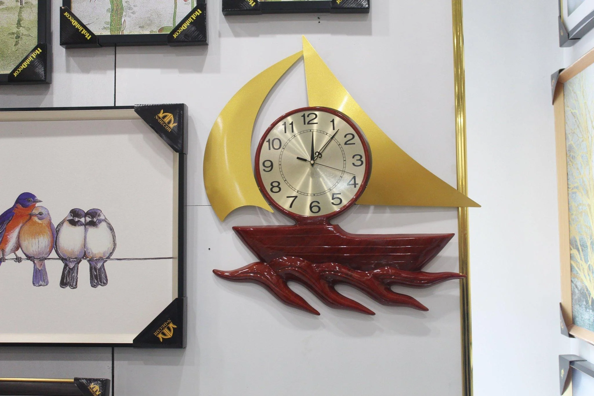 đồng hồ decor thuyền buồm - gold