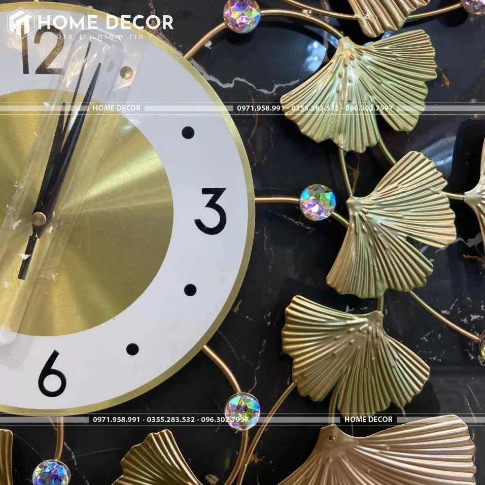 đồng hồ decor hình lá