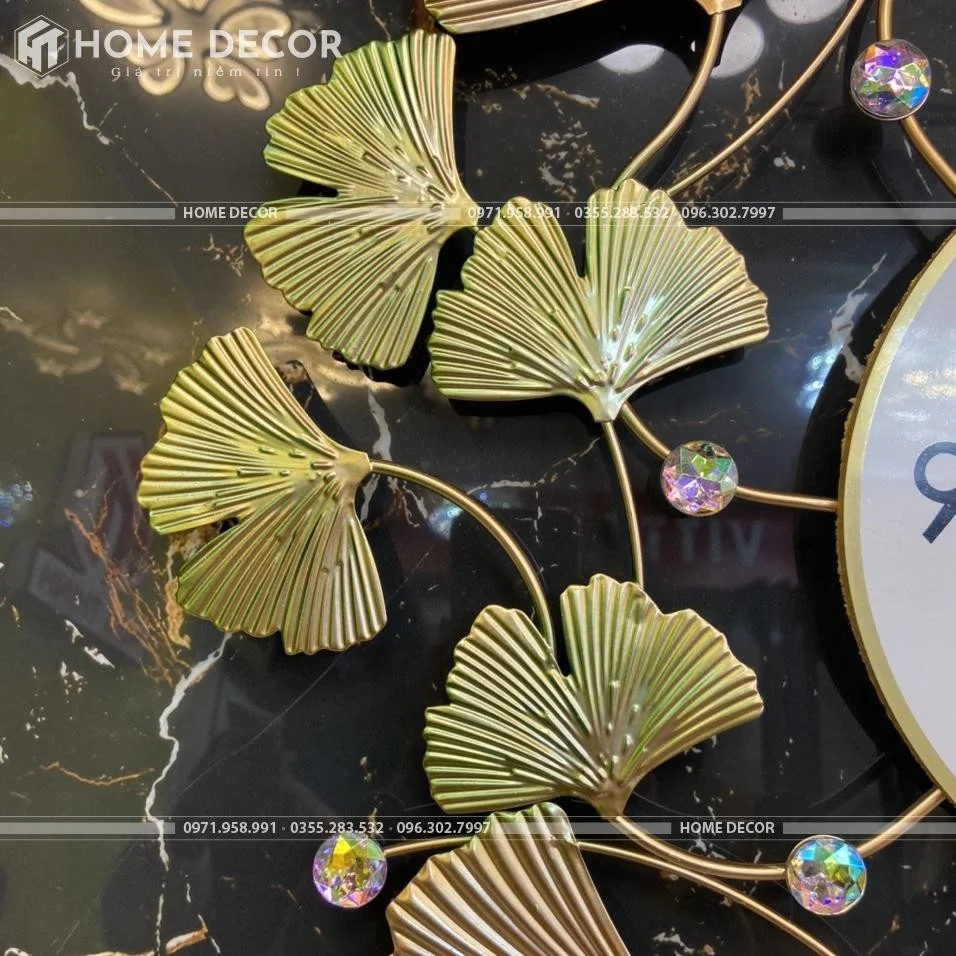đồng hồ decor hình lá
