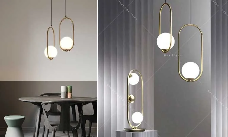 Đèn thả phòng bếp cao cấp, đèn thả trần trang trí phòng bếp hiện đại