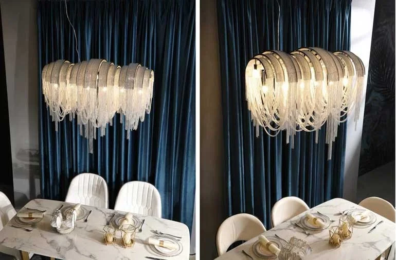 Đèn chùm thả trang trí phòng bếp pha lê HTPL-48