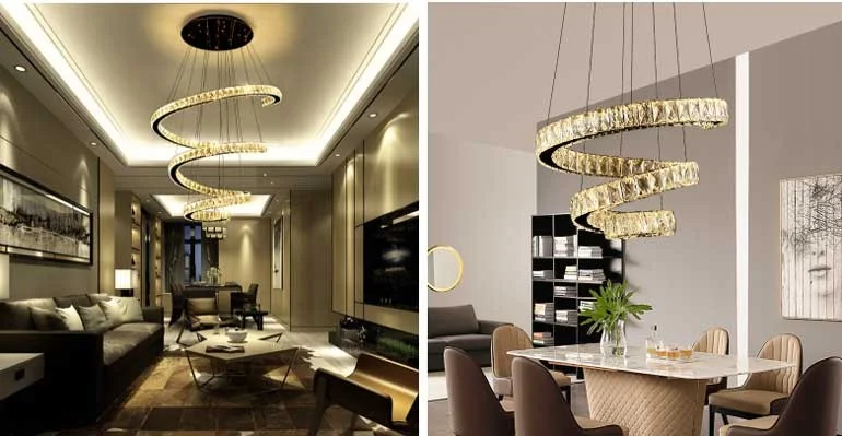 Đèn thả bếp pha lê hình xoắn HTPL-35