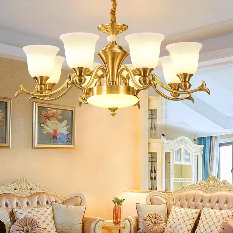 đèn chùm đồng HTD-02