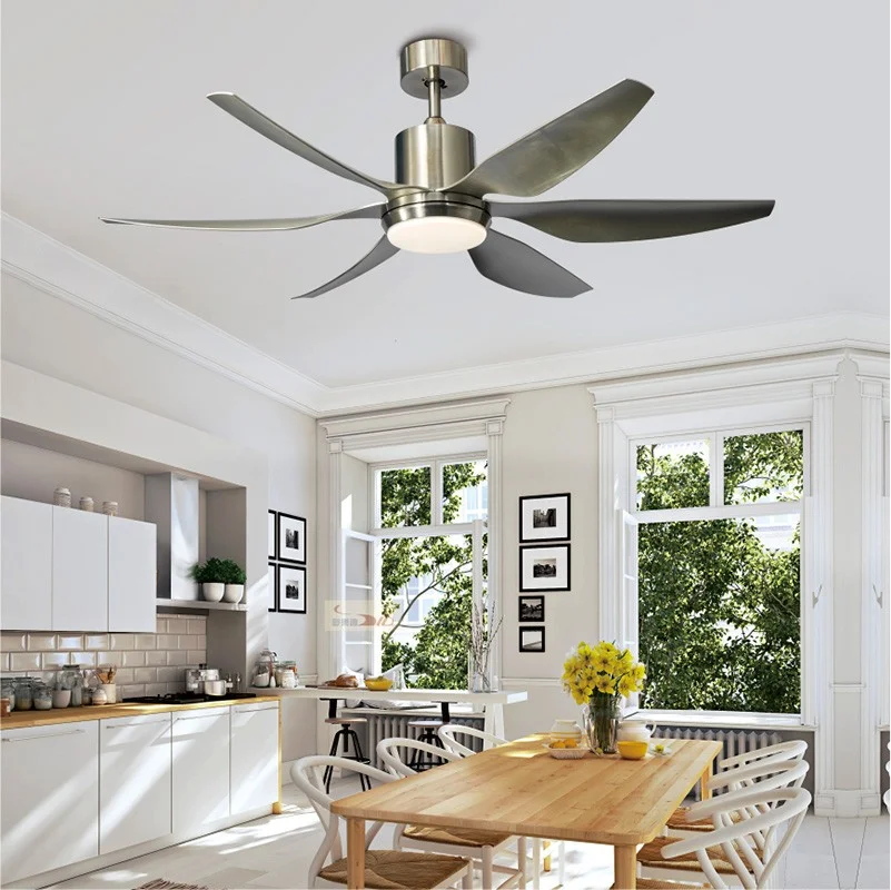 Mẫu quạt trần đèn 6 cánh trang trí phòng khách