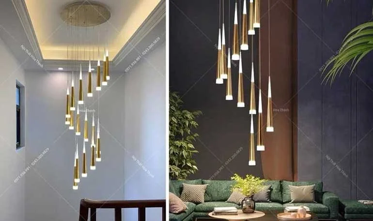 Đèn thả thông tầng cầu thang