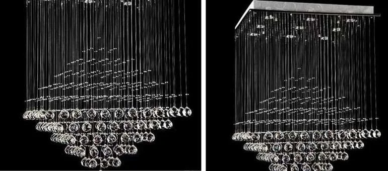 Đèn thả thông tầng hiện đại TTPL-06 - Đèn chùm thả thông tầng pha lê TTPL-06