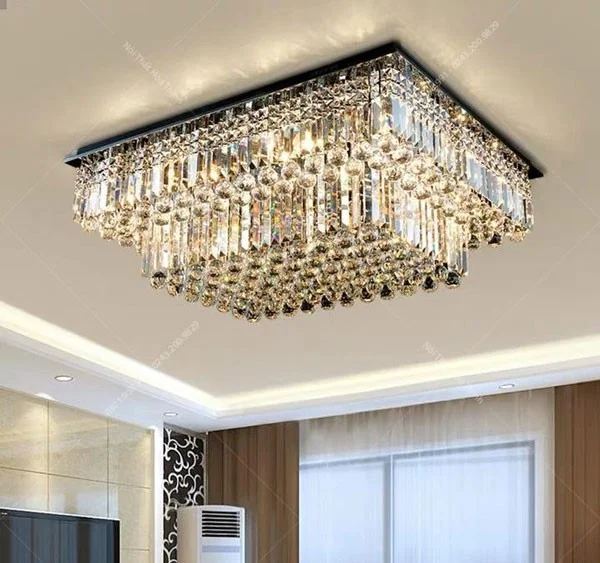 Đèn mâm pha lê trang trí phòng ngủ - Đèn mâm LED pha lê mạ vàng